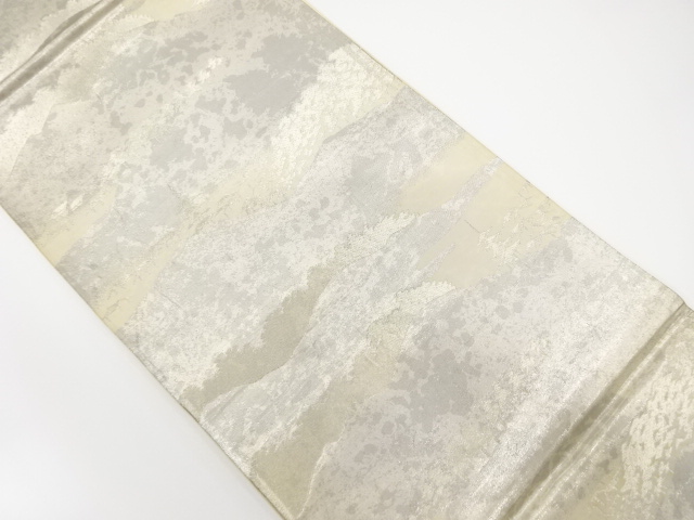 JAPANESE KIMONO / ANTIQUE FUKURO OBI / SILK / WOVEN DISTANT MOUNTAINS